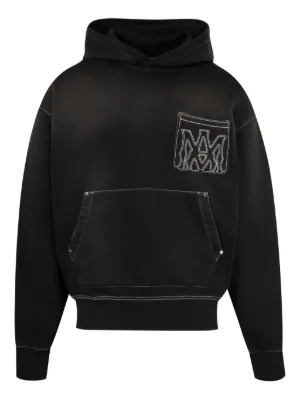 AMIRI パーカー　S 骨グラフィック　アミリ 希少】AMIRI スタックドボーンズ パーカー 骨 長袖 ブラック
