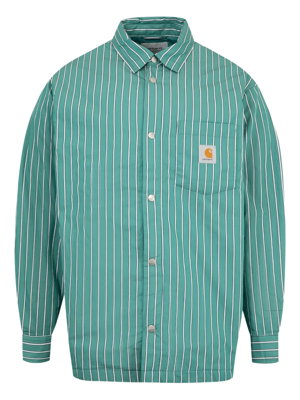 Carhartt WIP Grimsby gestreept shirtjack met jacquard Blauw