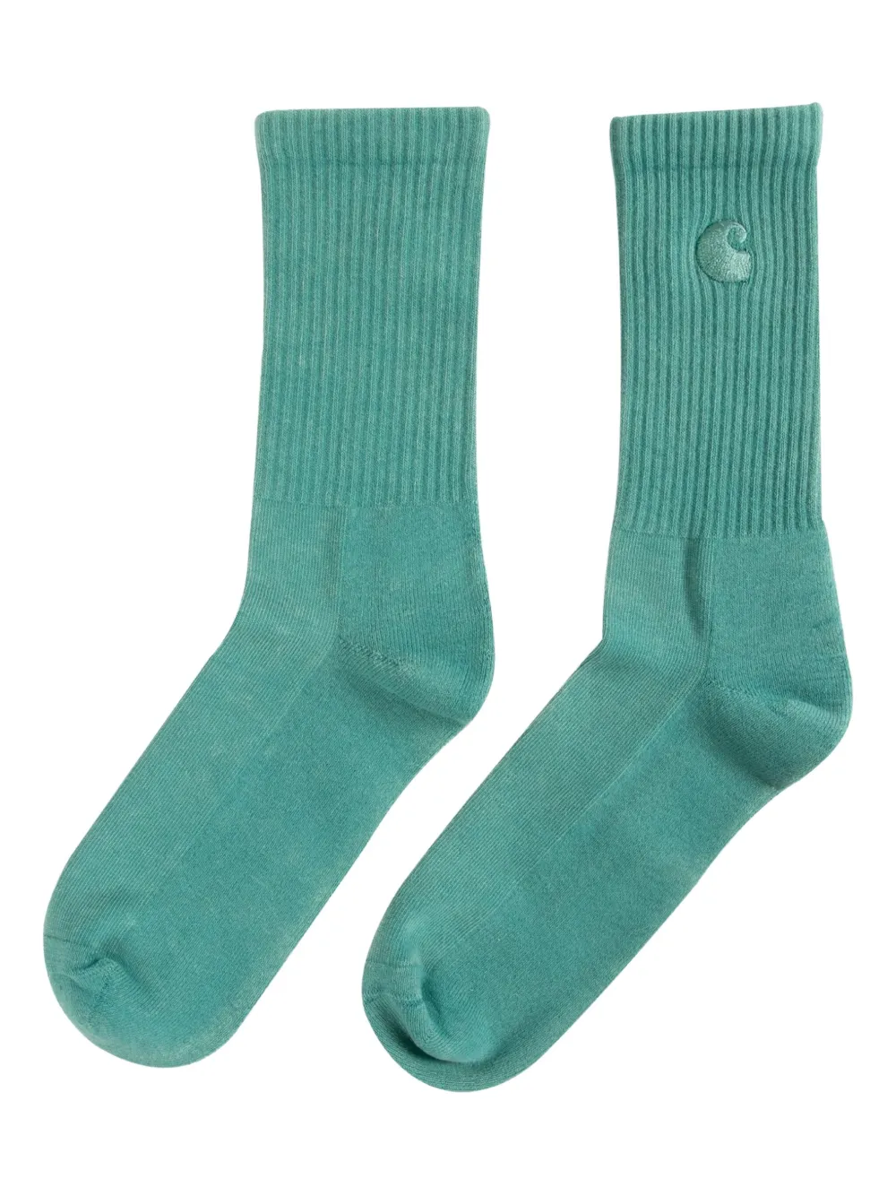 Carhartt Hudson Logo-embroidered Crew Socks In Green