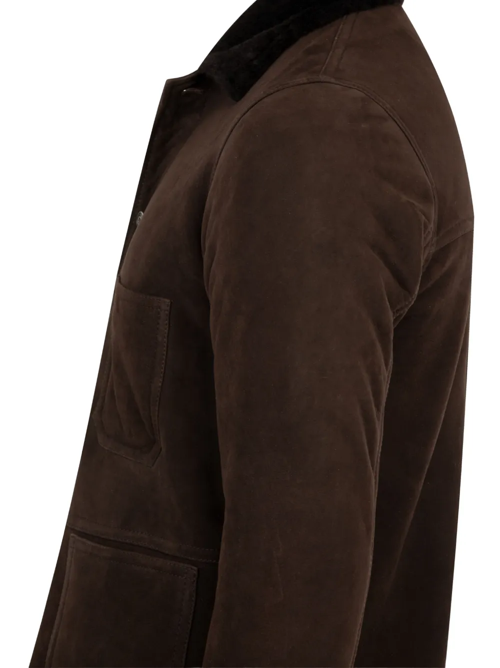 Giorgio Brato Buttoned Suede-leather Jacket In Brown