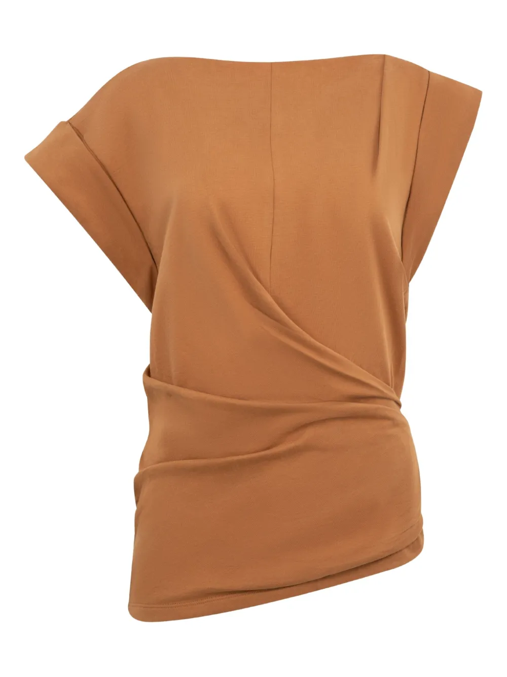 Isabel Marant Draped Short-sleeve T-shirt In Brown