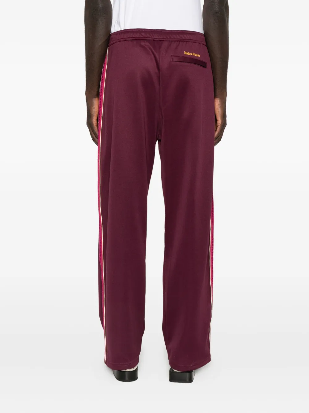 Wales Bonner Panelled Satin-jersey Track Pants In Burgundy