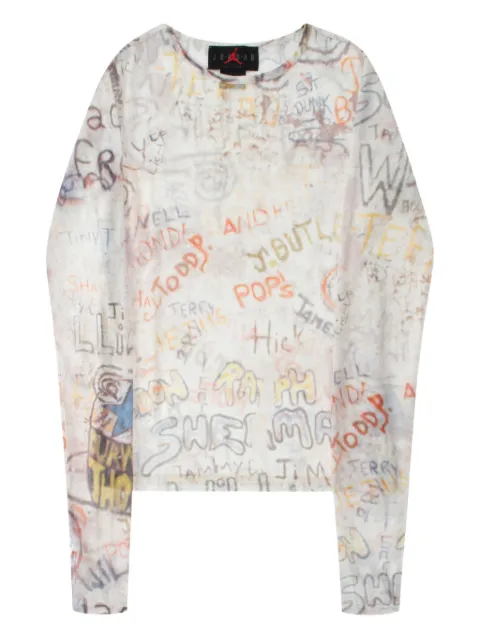 Jordan graffiti-print long-sleeve top