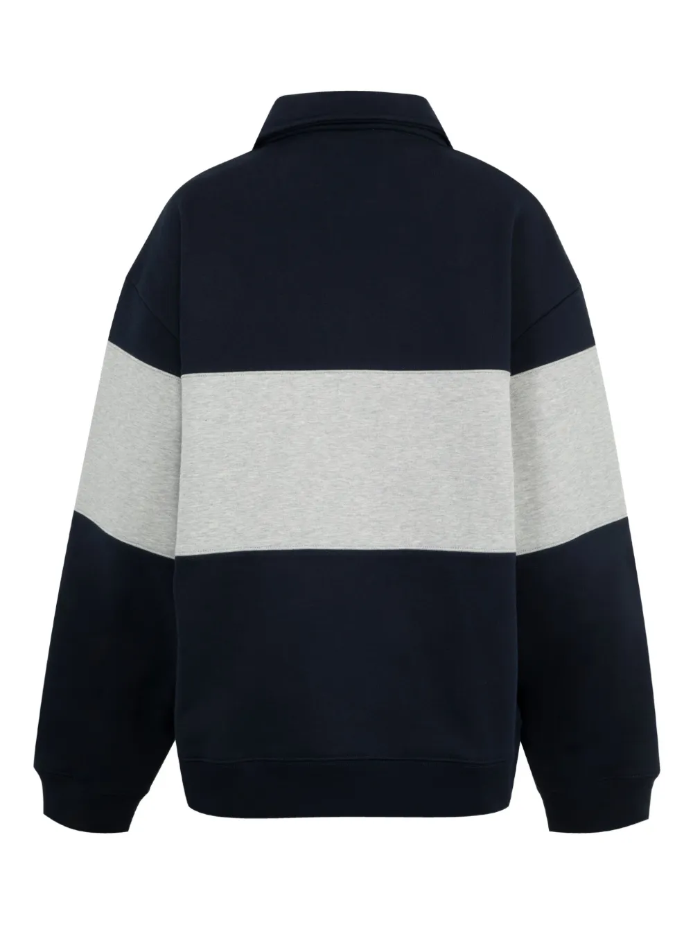 Miu Miu Half-zip Striped Sweatshirt In Blue