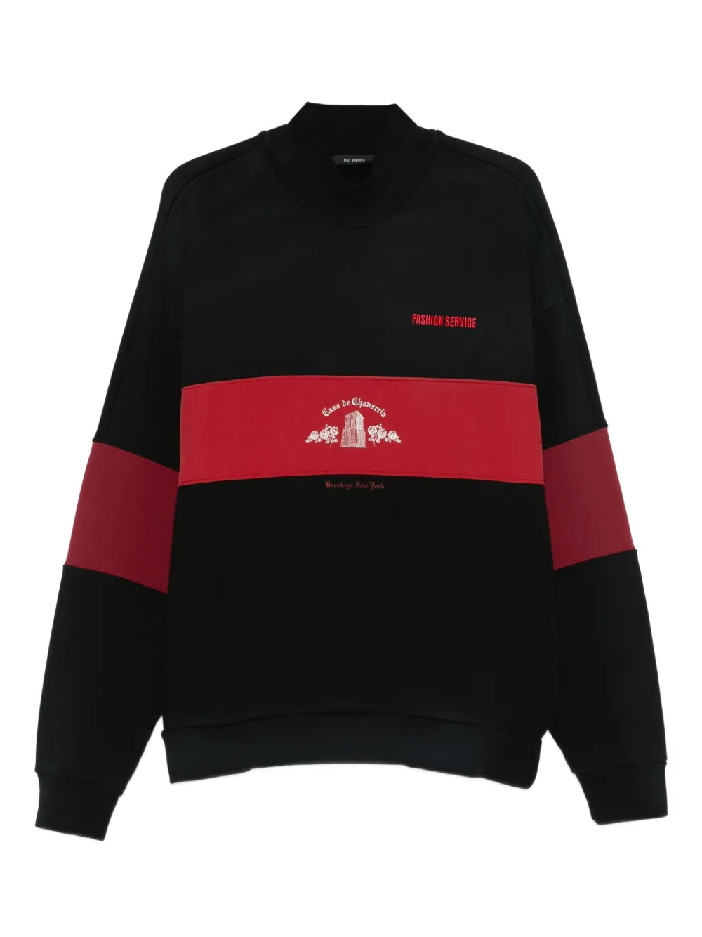 Willy Chavarria colourblock mock-neck sweater | Black | Image 1