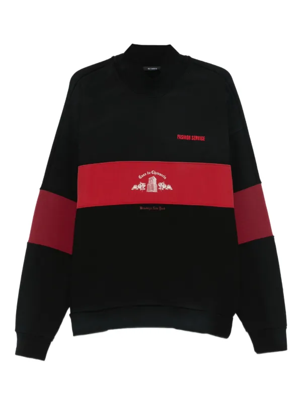Willy Chavarria Colourblock Mock-neck Sweater in Black