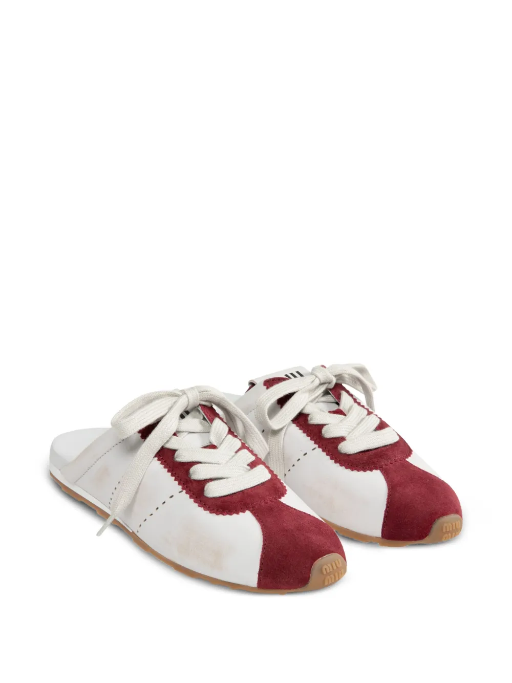 Miu lace-up mule sneakers White