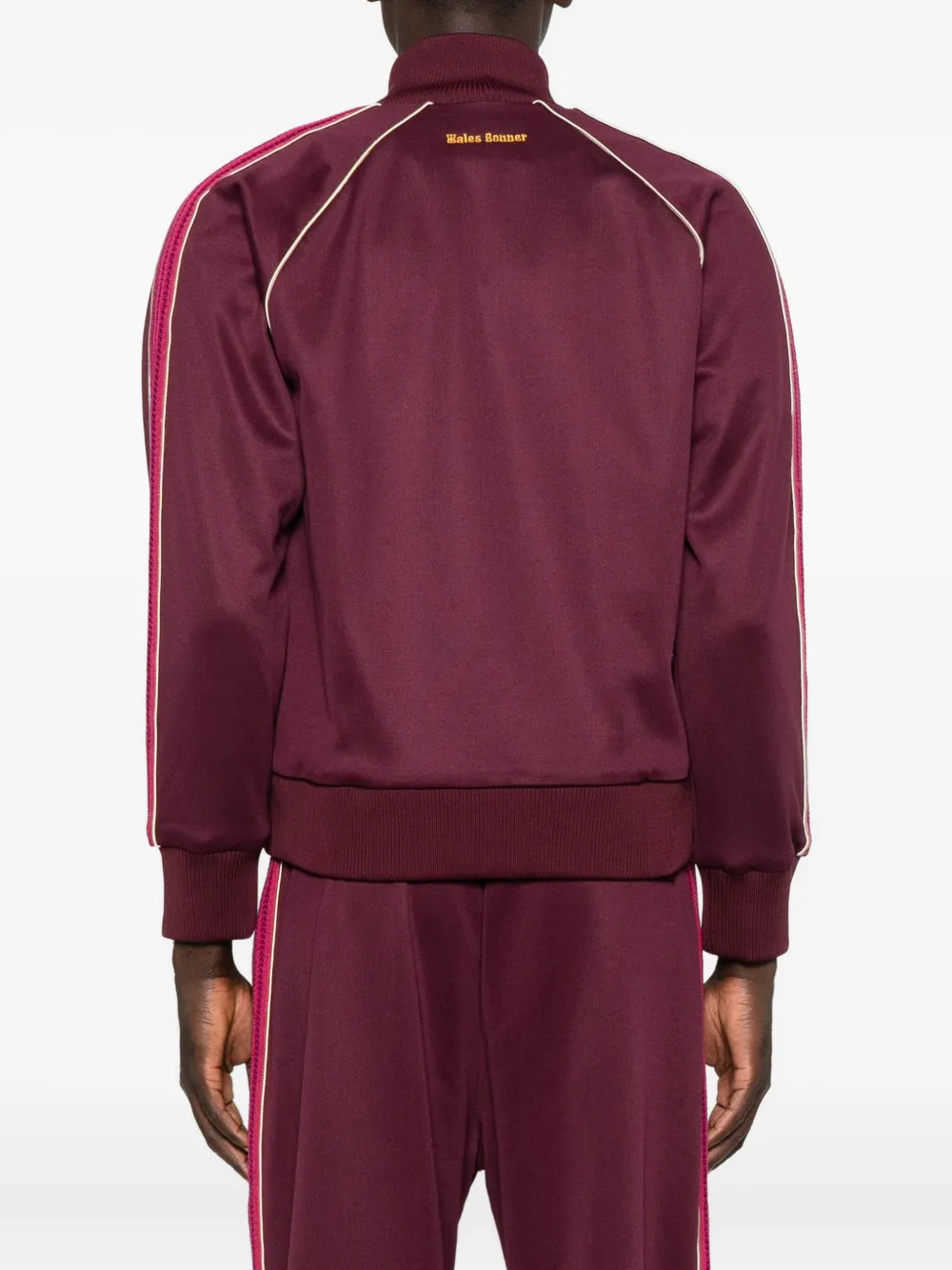 Wales Bonner Logo-embroidered Satin-jersey Track Jacket In Burgundy