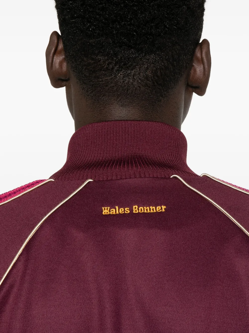 Wales Bonner Logo-embroidered Satin-jersey Track Jacket In Burgundy