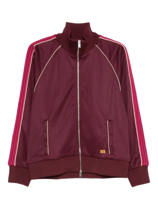 Wales Bonner Striped-panel Zip-up Track Top in Red