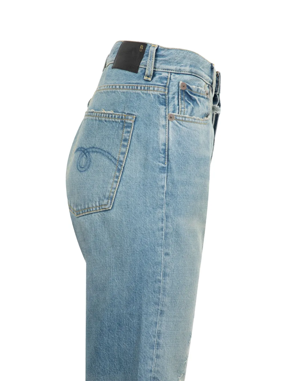 R13 Jeans met franje afwerking Blauw