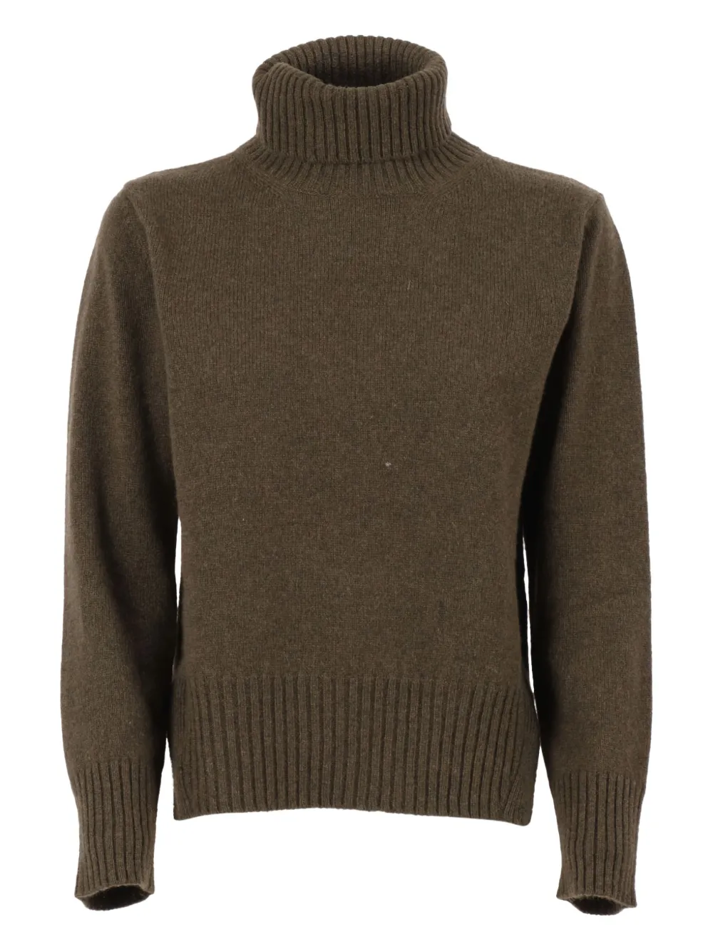 Kangra Cashmere Turtleneck Ribbed-hem Sweater In Brown