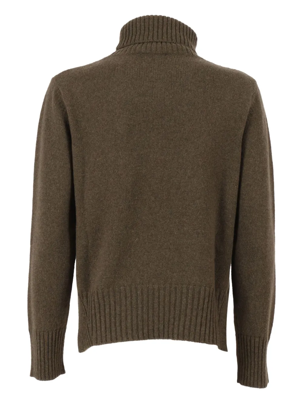 Kangra Cashmere Turtleneck Ribbed-hem Sweater In Brown