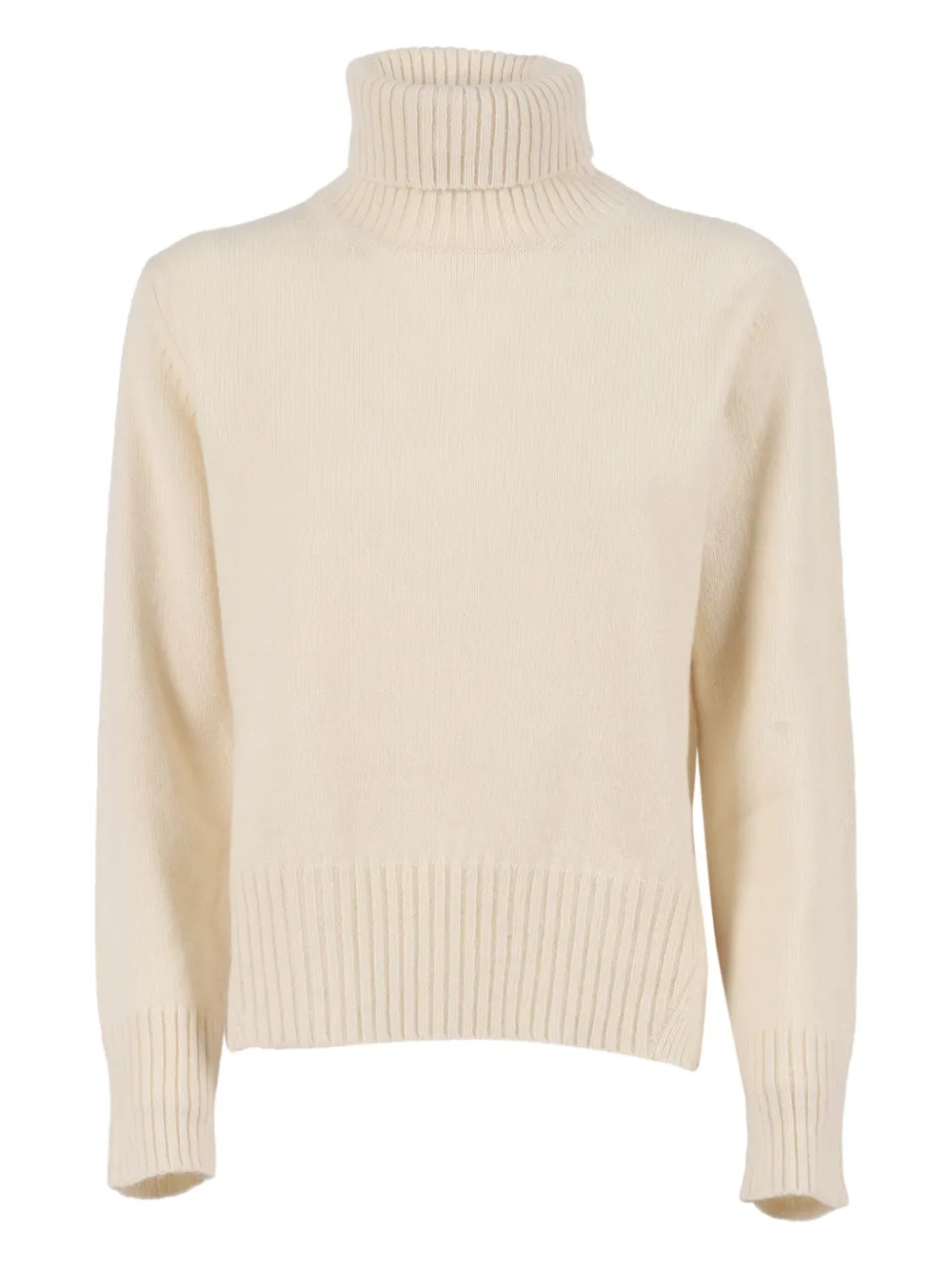 Kangra turtleneck ribbed-hem sweater Beige