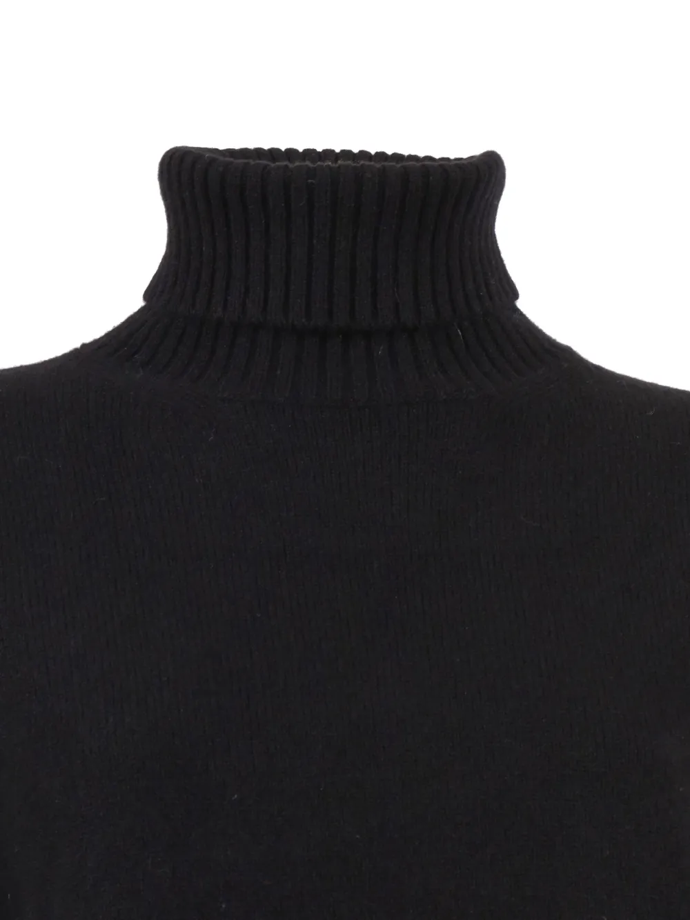 Kangra Cashmere Turtleneck Sweater With Ribbed Neckline In Black