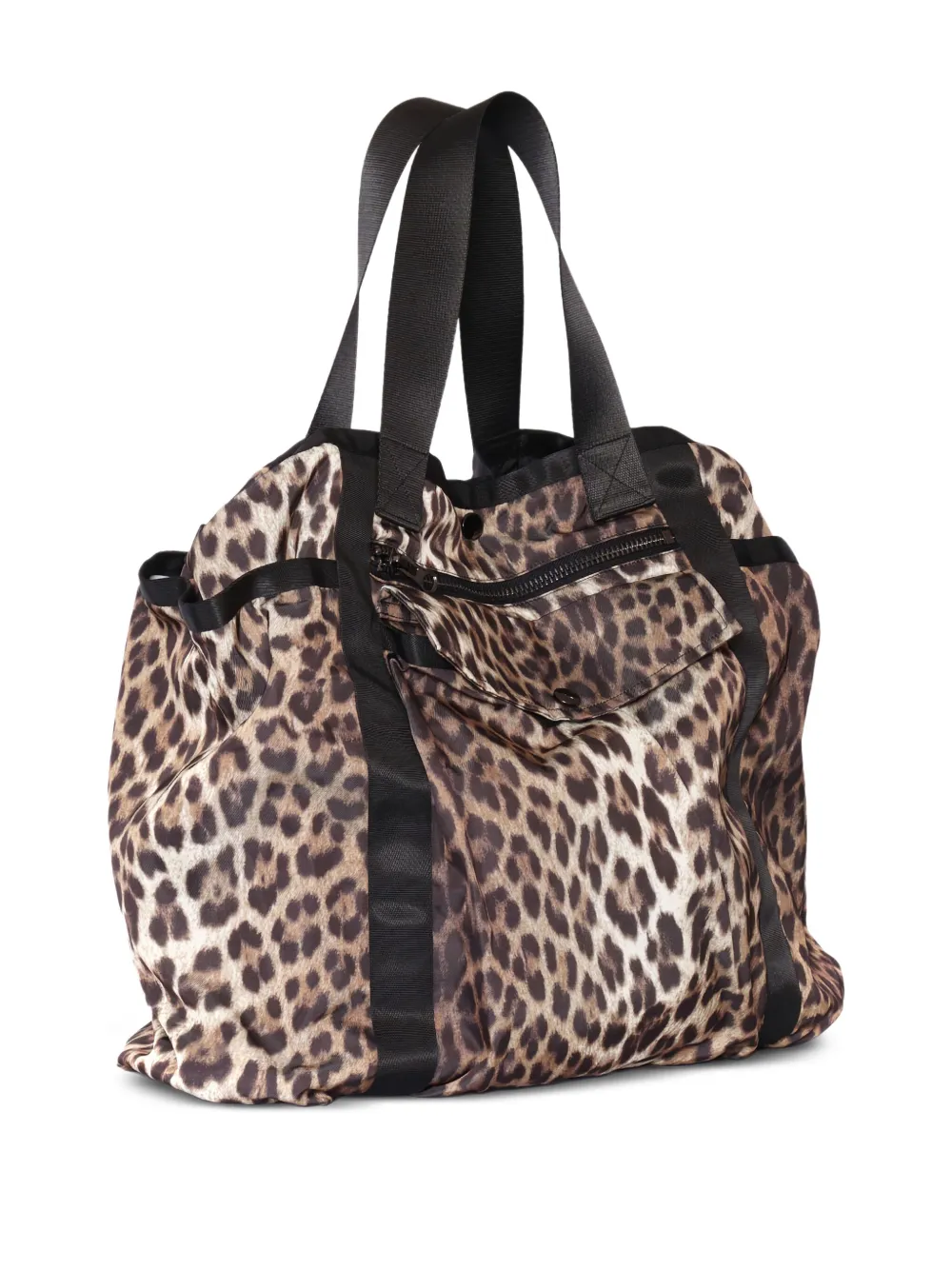 P.A.R.O.S.H. Shopper met luipaardprint en handgreep Bruin