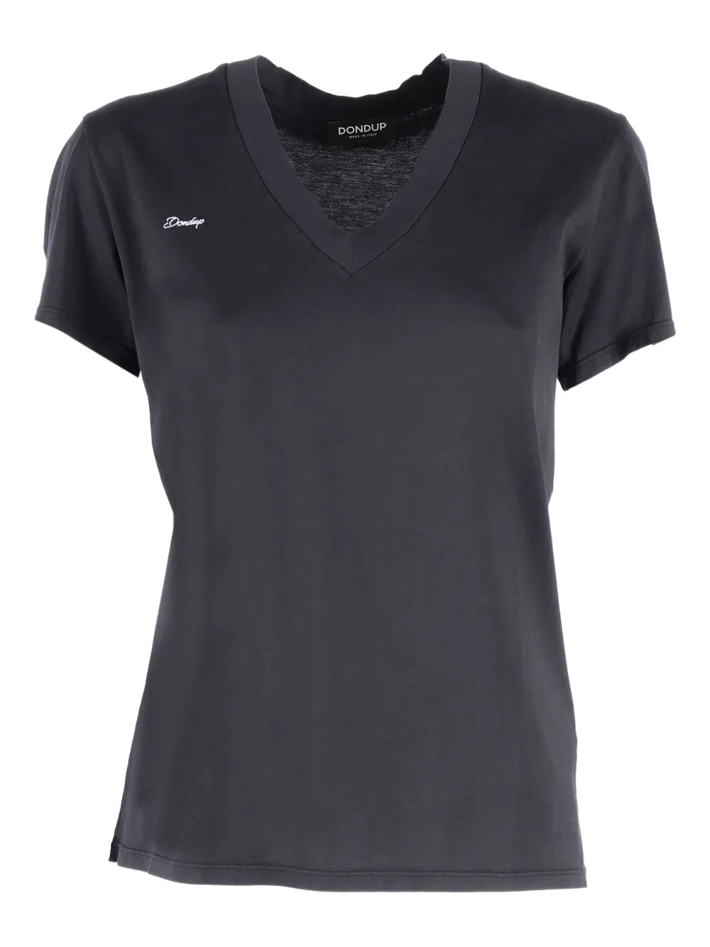 DONDUP playera bordado con cuello en V | negro | Image 1