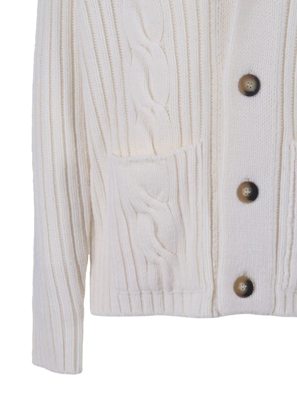 Kangra Kabelgebreid vest met sjaalkraag Wit