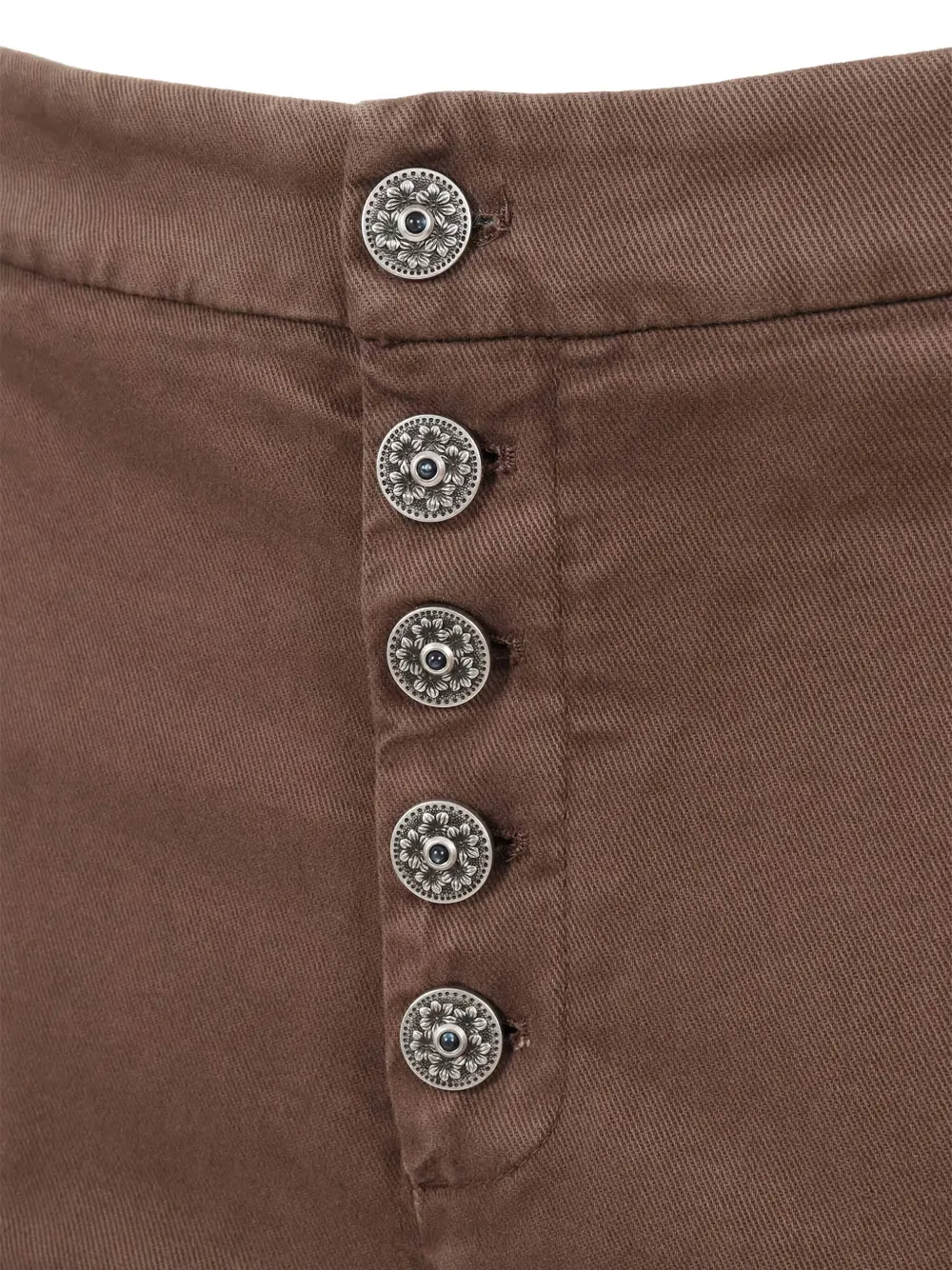 Dondup Button-front Straight Trousers In Brown