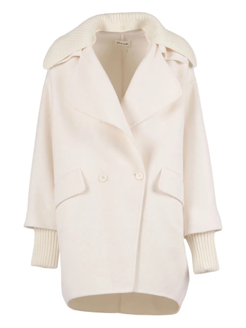 P.a.r.o.s.h Ribbed-cuff Wool Coat In White