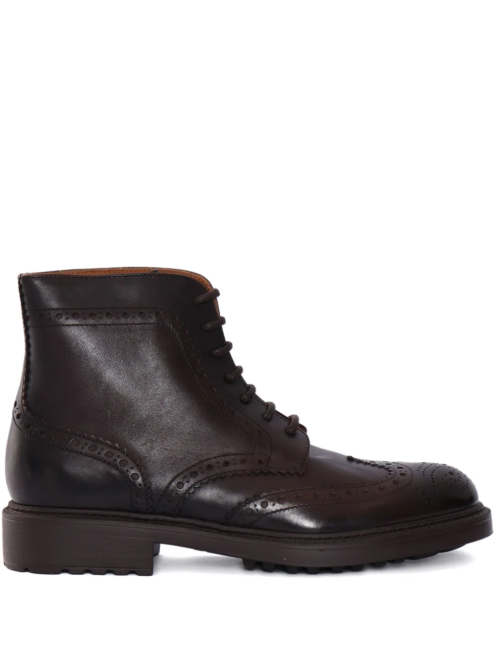 Doucal's perforated-detailed boots | Brown | Image 1