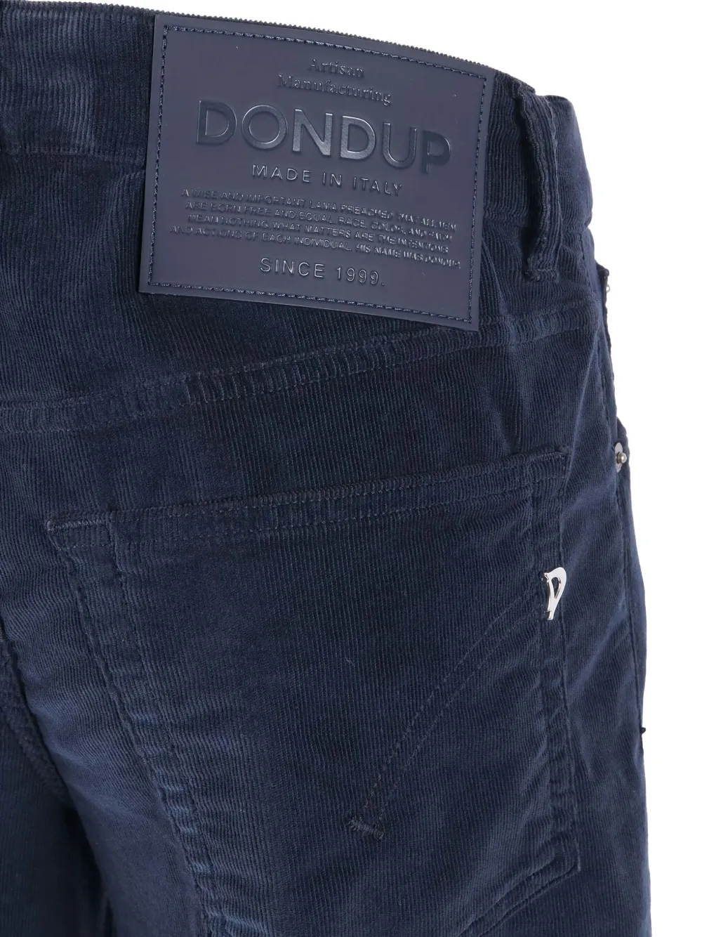Dondup Wide-leg Navy High-waist Pants In Blue