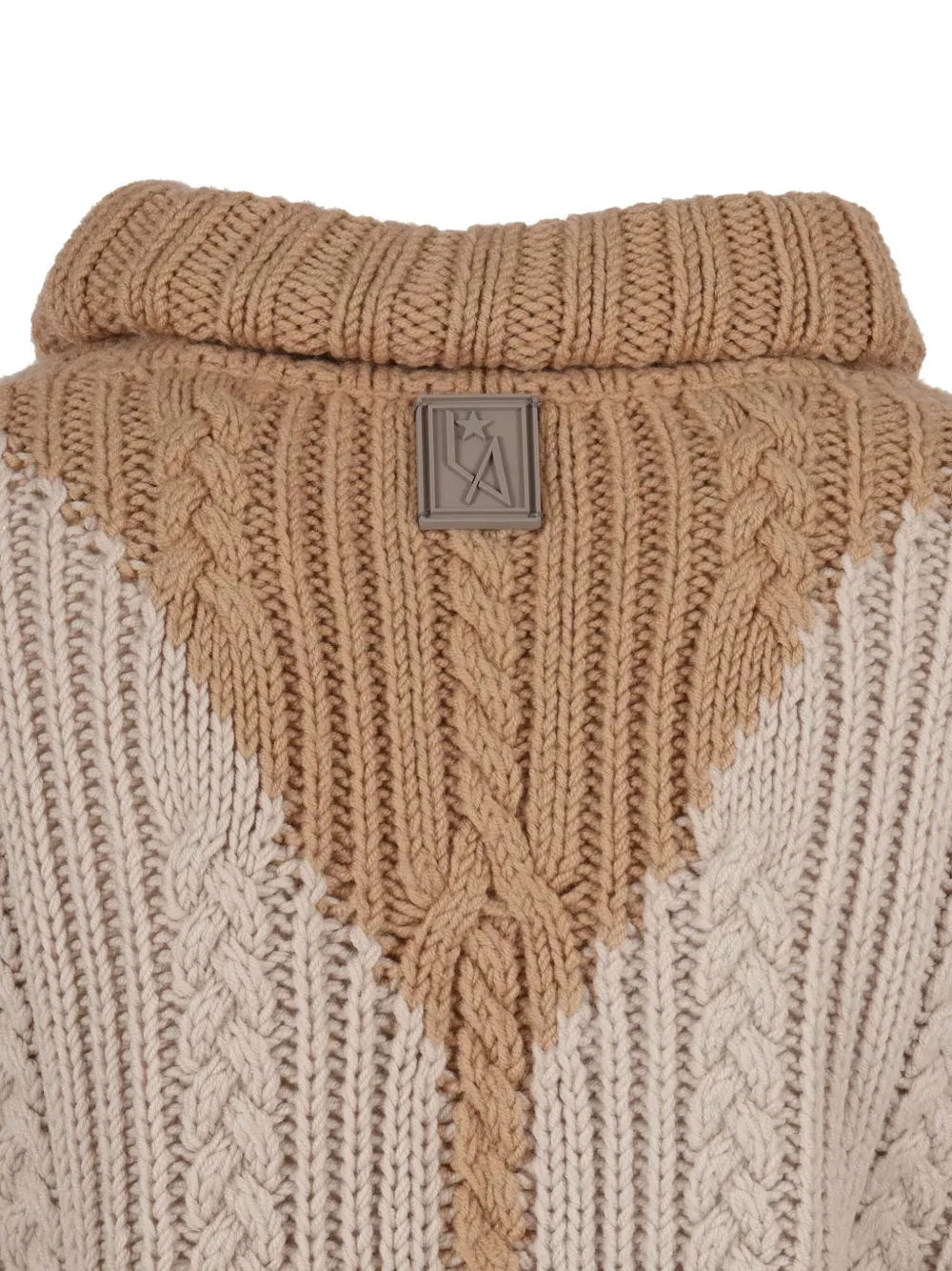 Lorena Antoniazzi Cable-knit Turtleneck Sweater In Brown