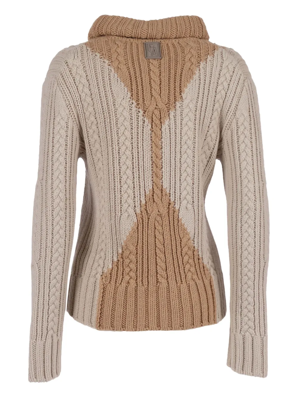 Lorena Antoniazzi Cable-knit Turtleneck Sweater In Brown