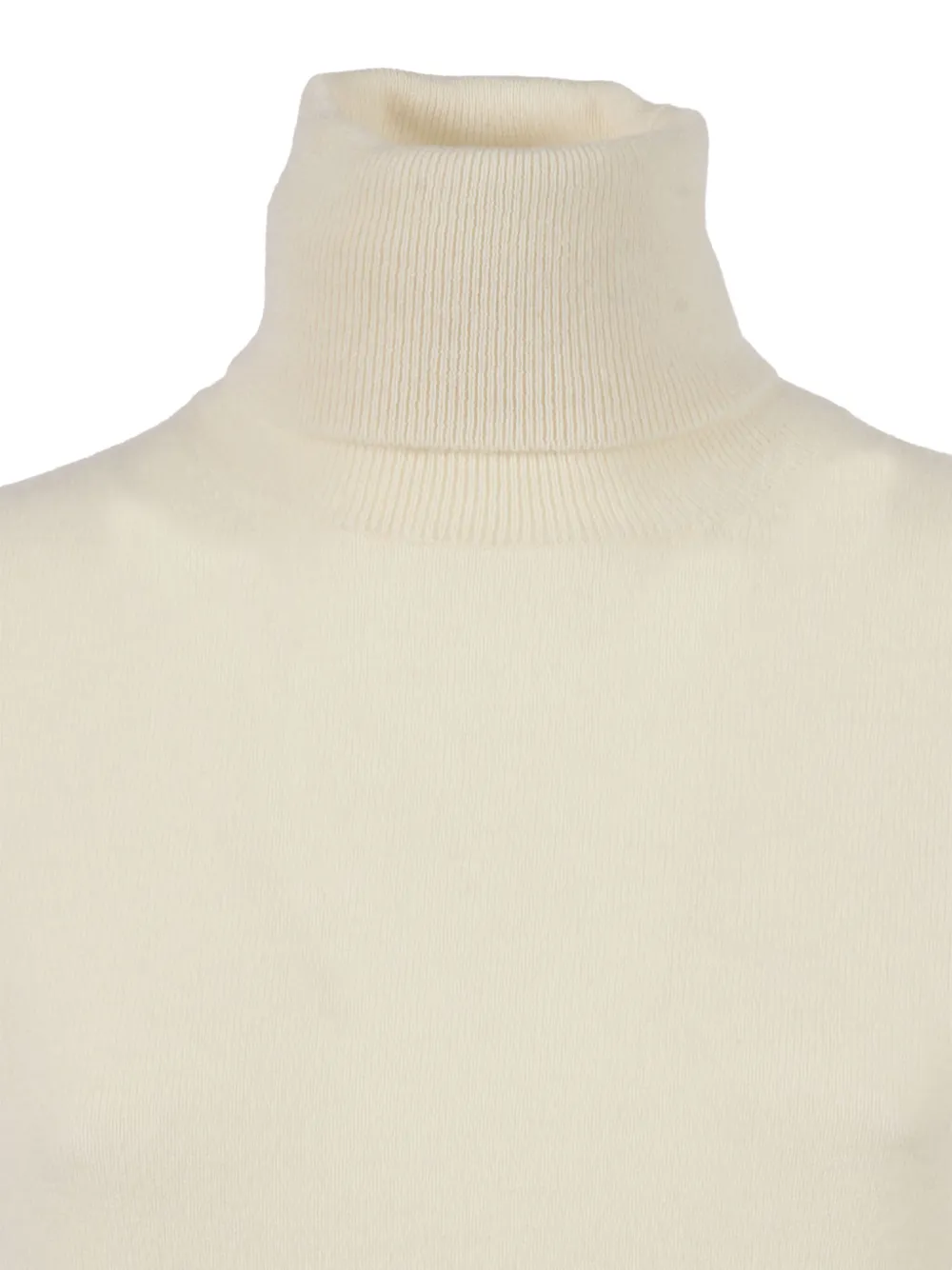 Kangra Cashmere Seamless Turtleneck Sweater In White