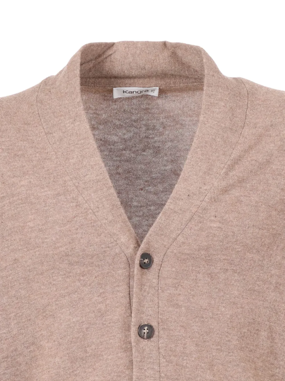 Kangra Vest met knopen en V-hals Beige