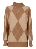 Lorena Antoniazzi argyle-knit turtleneck sweater - Brown