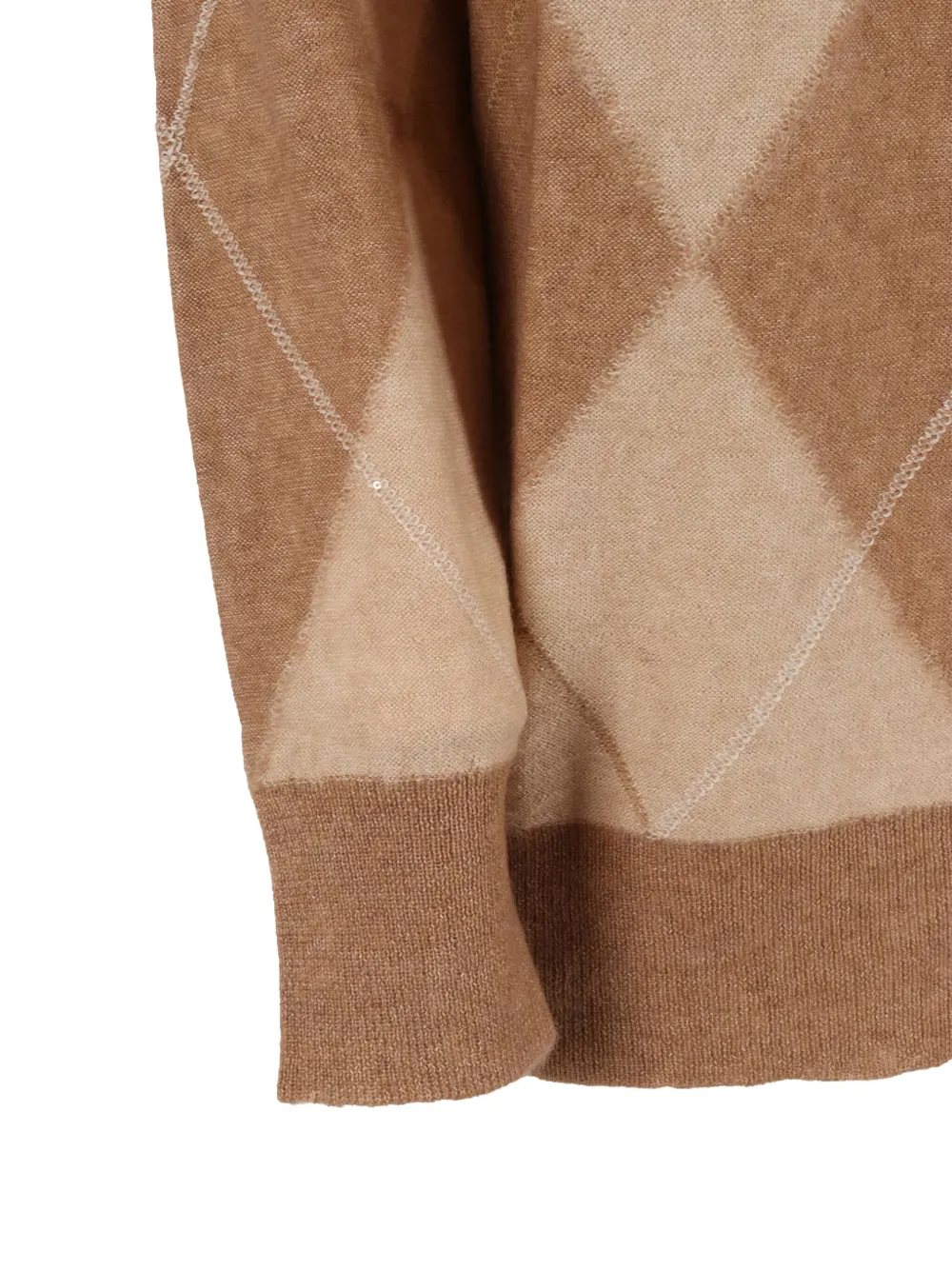 Lorena Antoniazzi Argyle-knit Turtleneck Sweater In Multi