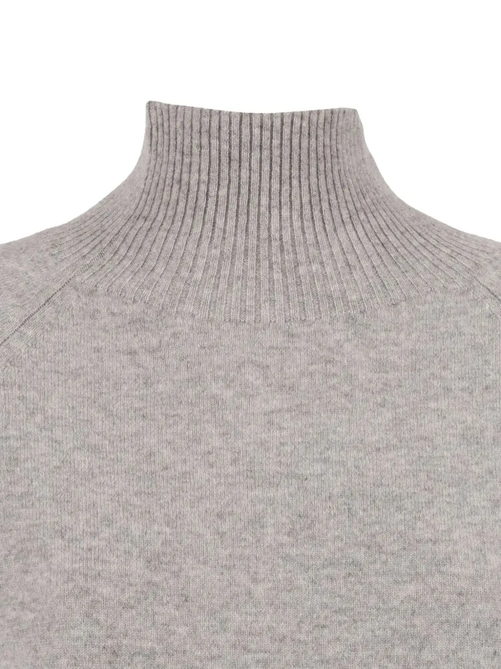 Kangra Cashmere Crater Neck Sweater With Raglan Sleeves And Vents In Gray