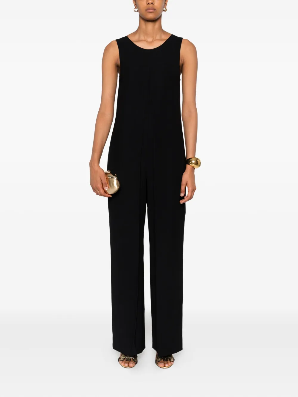 Emporio Armani Mouwloze jumpsuit - Zwart