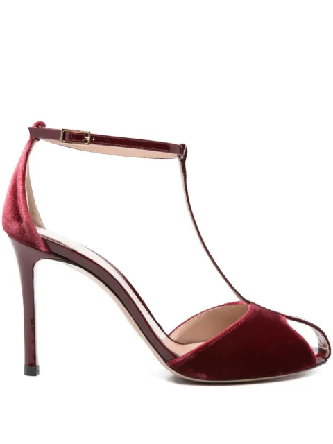 Emporio Armani 95mm velvet T-bar heeled pumps