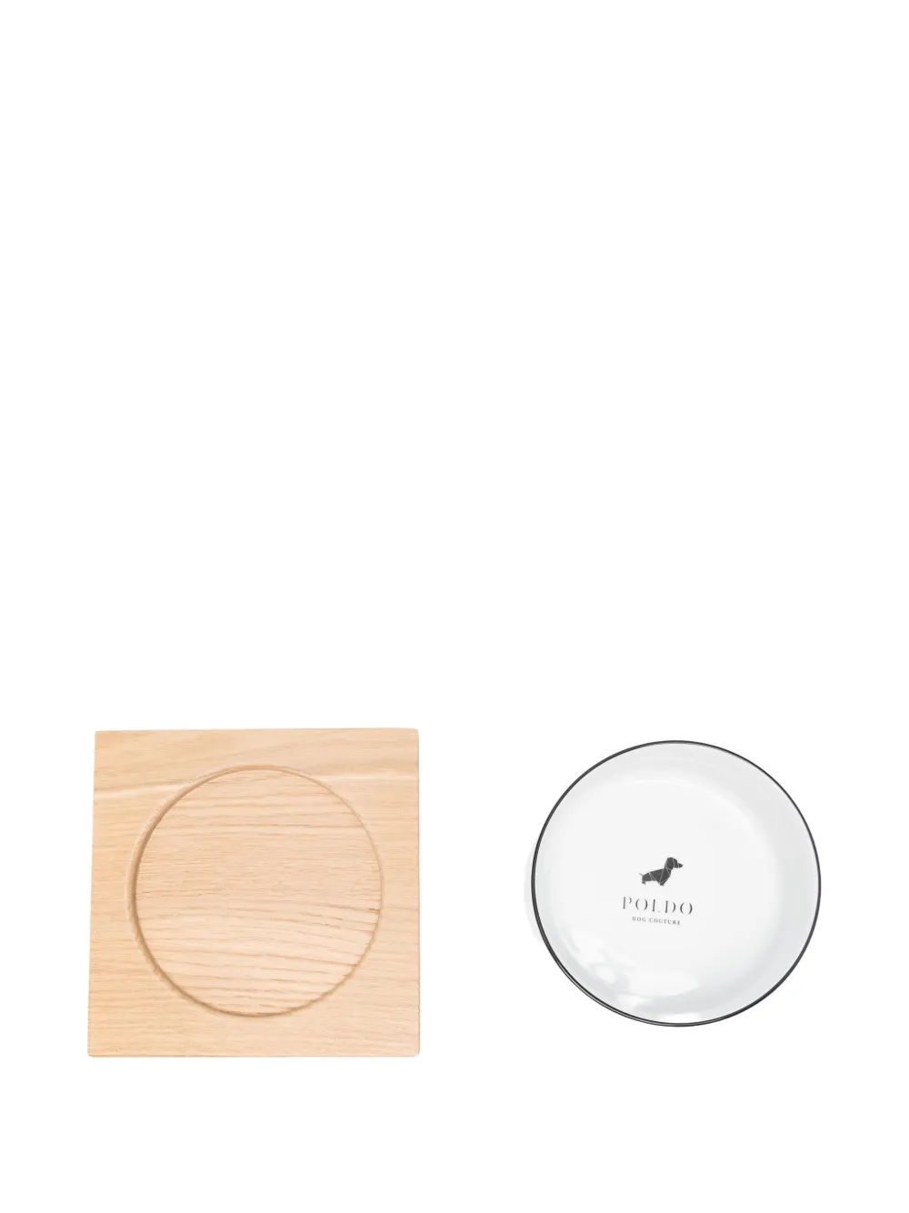 Poldo Dog Couture Pet Porcelain Bowl Set (set Of Two) (17cm) In White