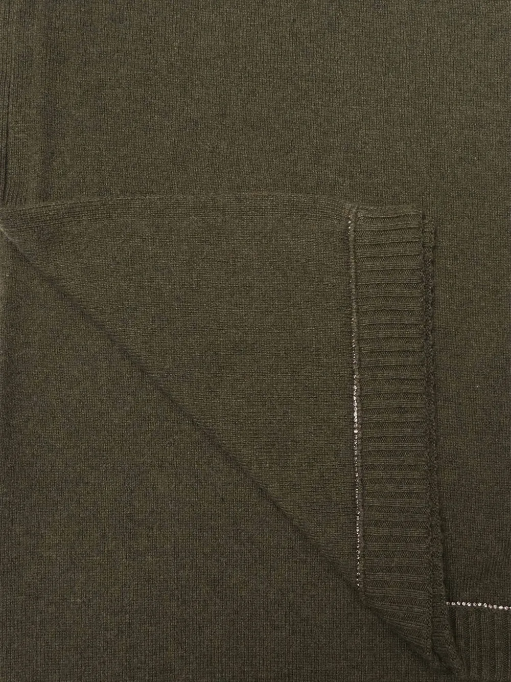 Kangra Cashmere Wool And Cashmere Blend Scarf With Strass Embellishments In Green