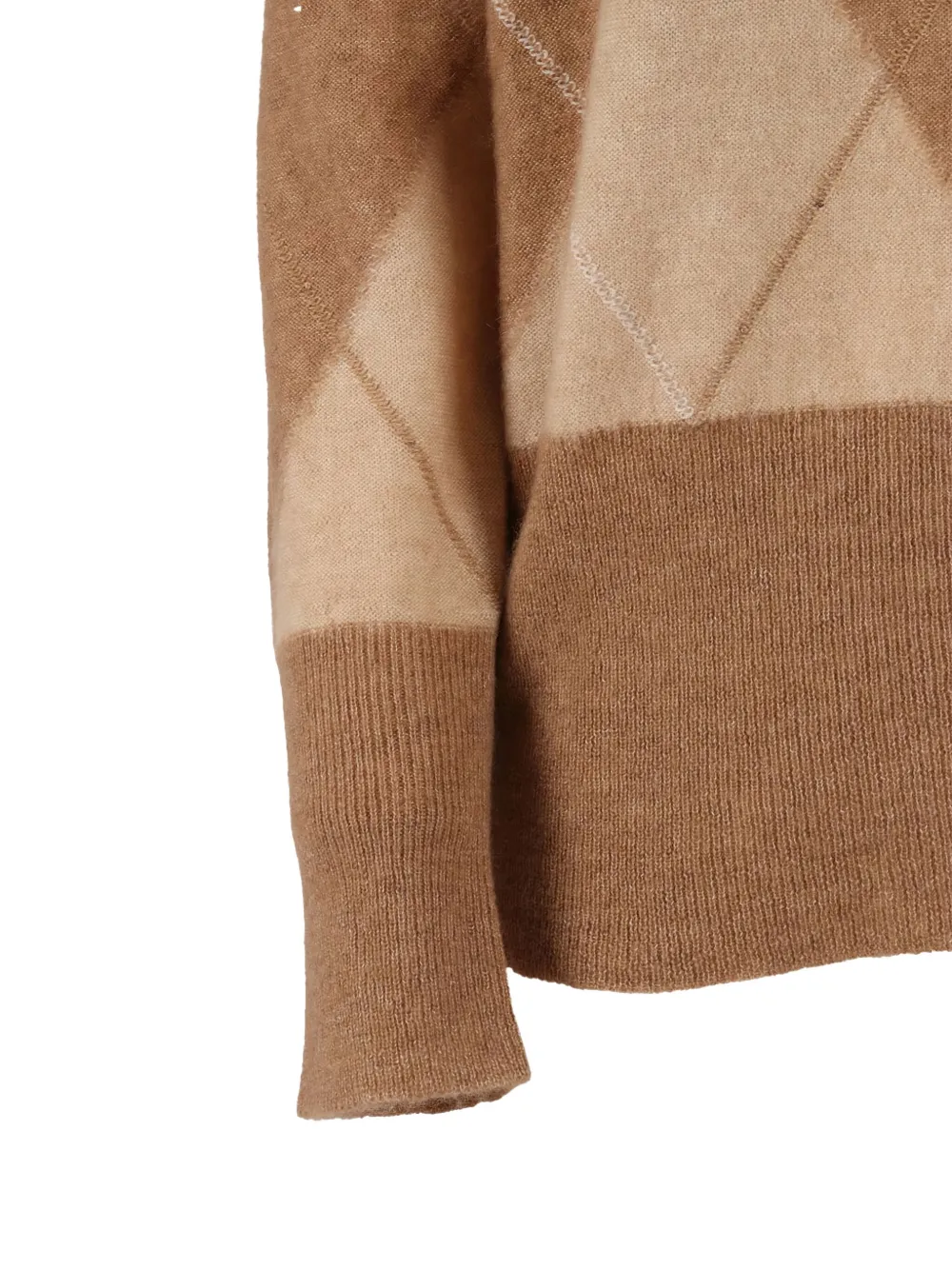 Lorena Antoniazzi v-neck diamond-pattern sweater Bruin