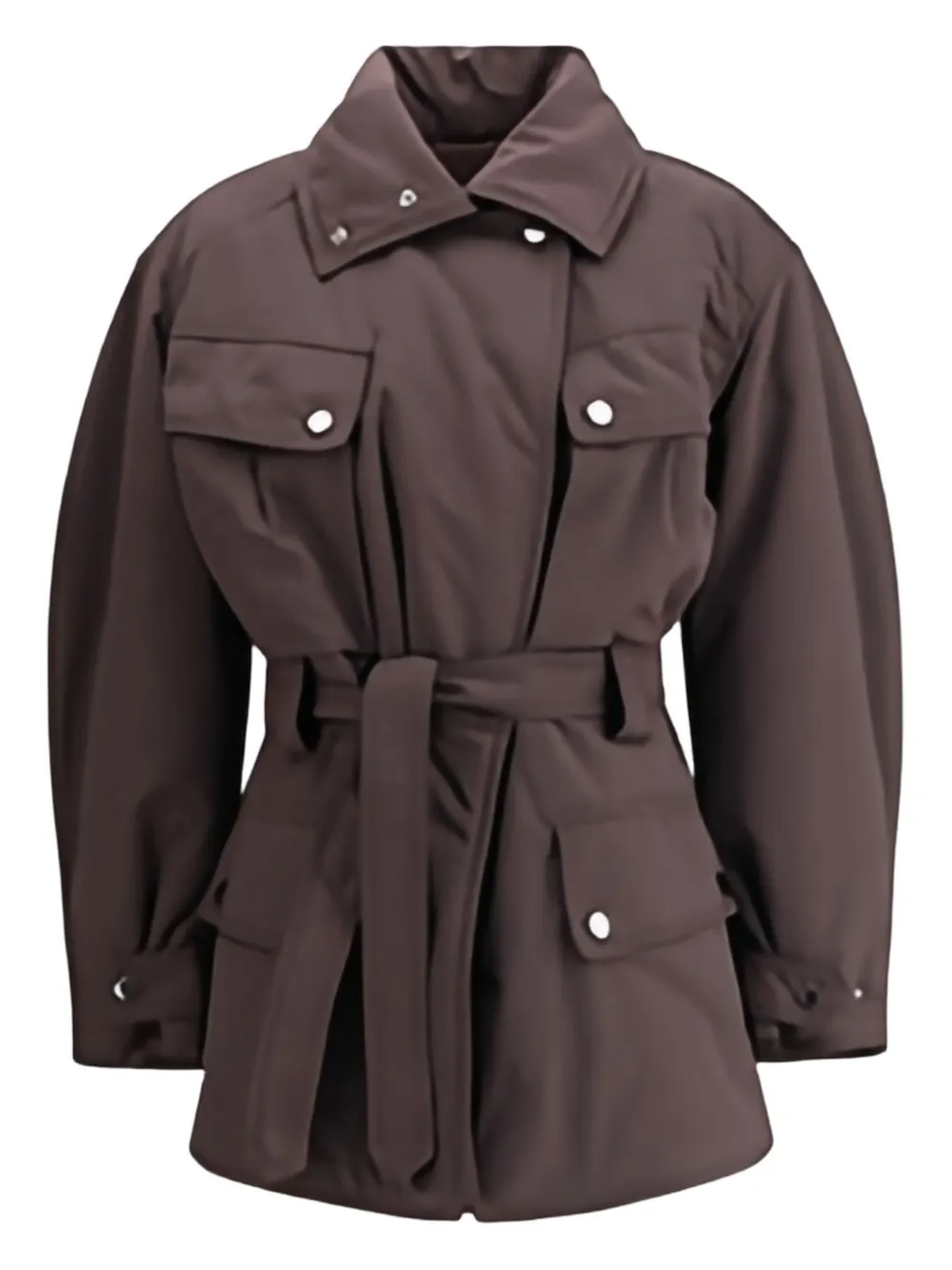 The Andamane Xandra Belted Jacket In Brown