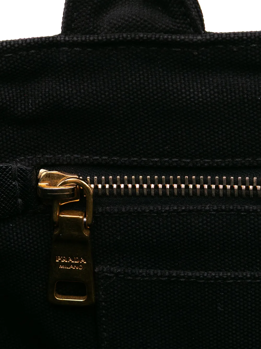 Pre-owned Prada 2010-2025 Small Canvas Canapa Bijoux Satchel In Black