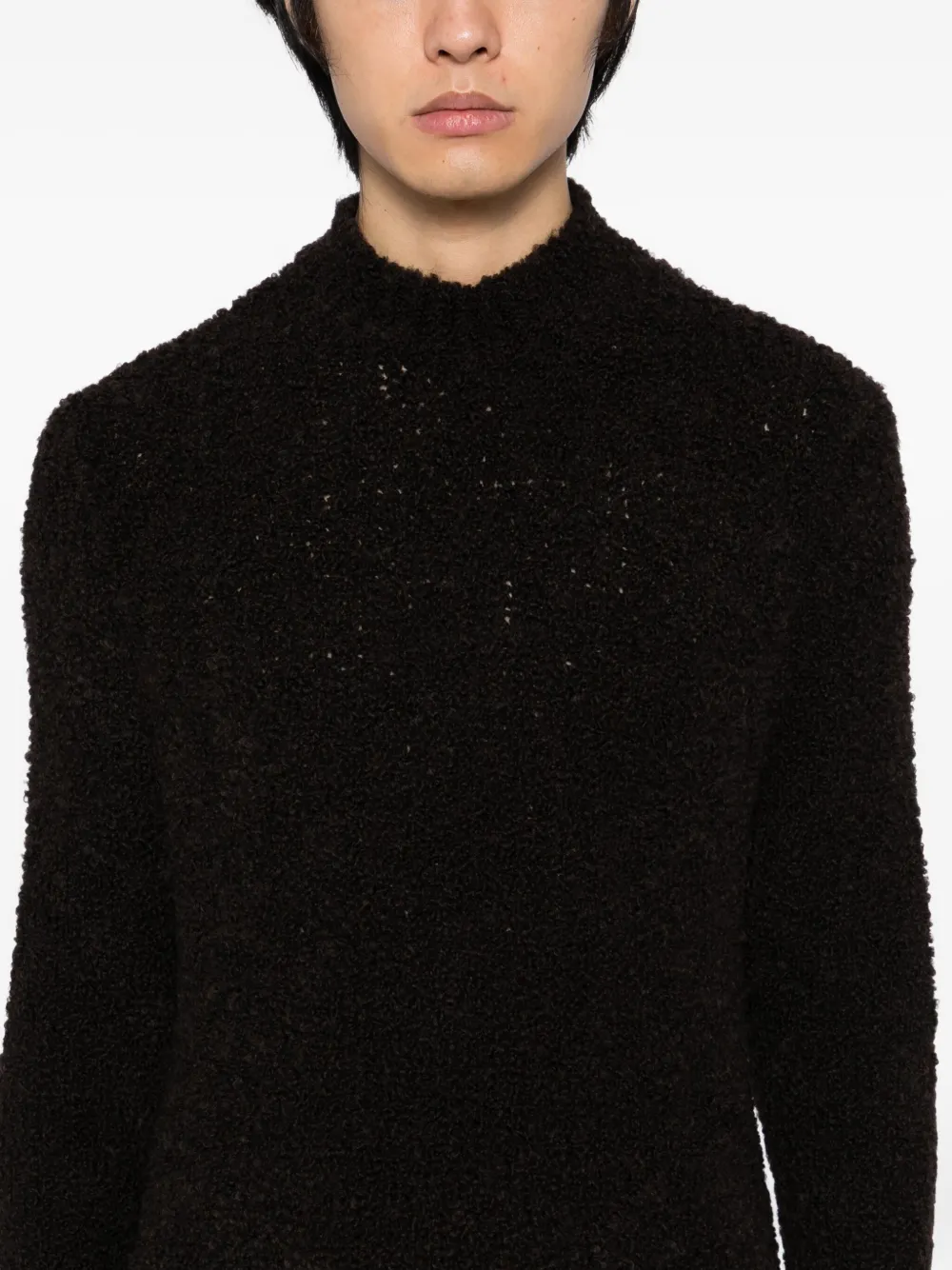 Tagliatore Roll-neck Fluffy Jumper In Black