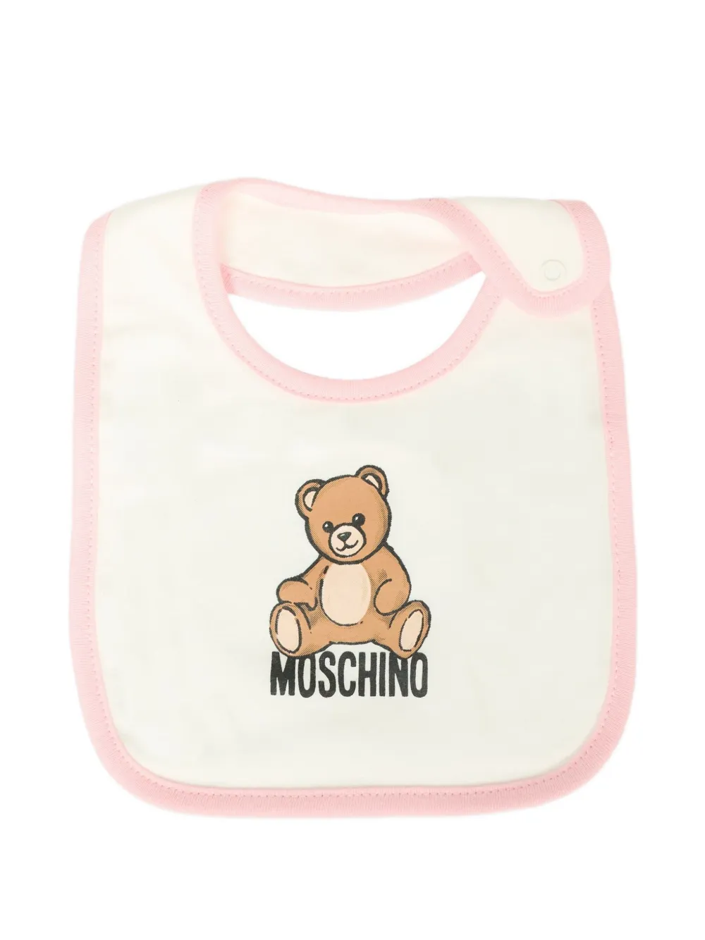Moschino Kids bear-logo hat bib set Roze
