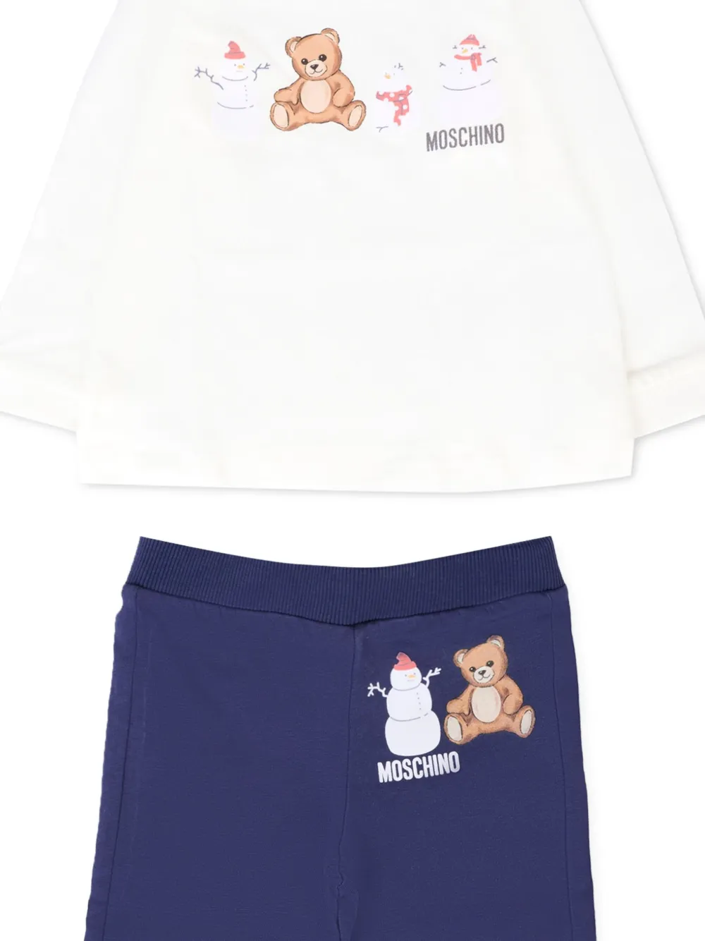 Moschino Kids teddy-snowman elasticated tracksuit Wit