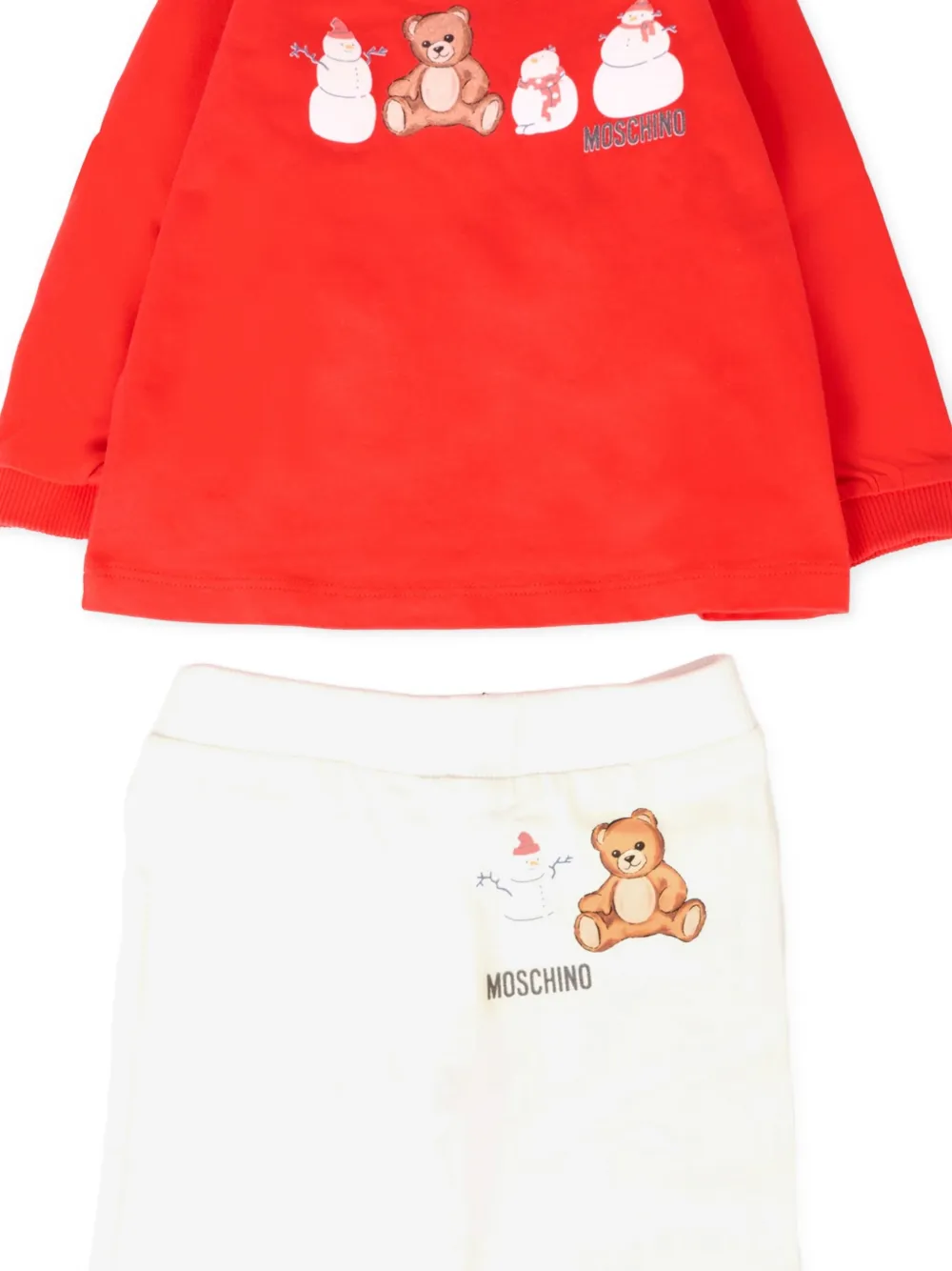 Moschino Kids elasticated teddy-snowman tracksuit Rood