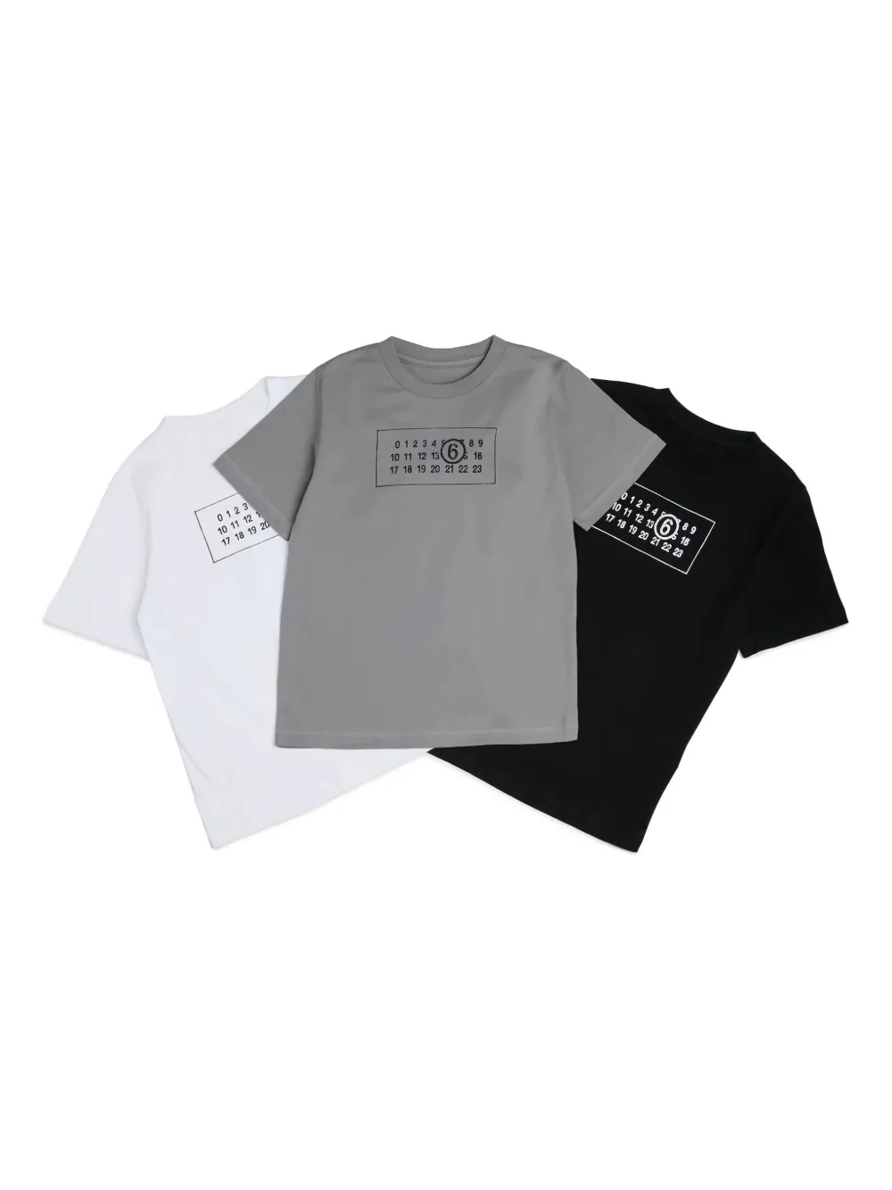 MM6 Maison Margiela Kids graphic T-shirt (pack of three) - Grigio