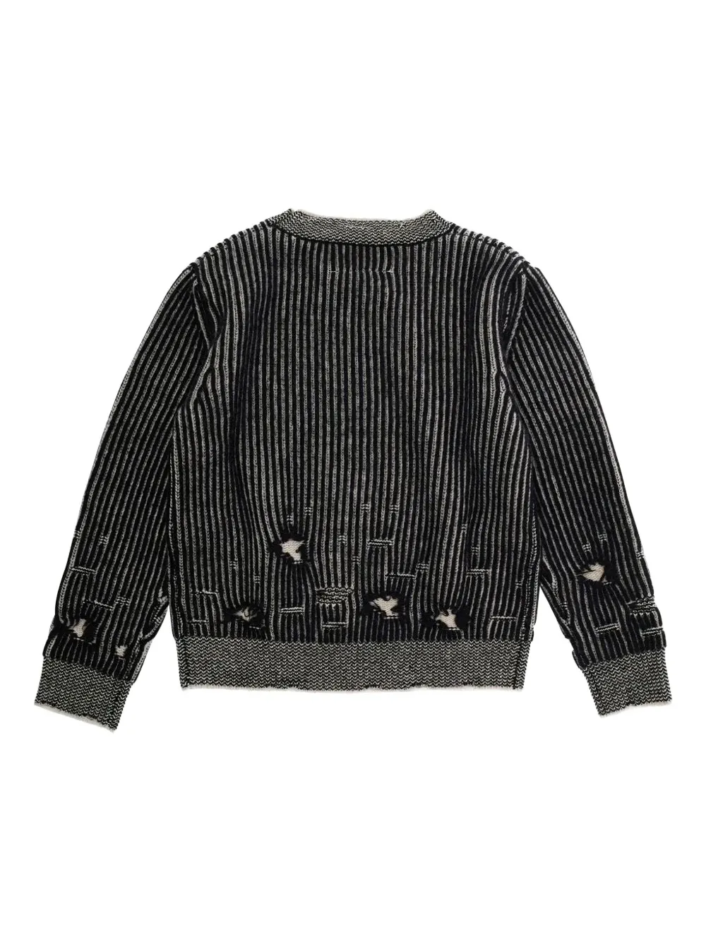 MM6 Maison Margiela Kids Gerafelde trui met strepen Zwart