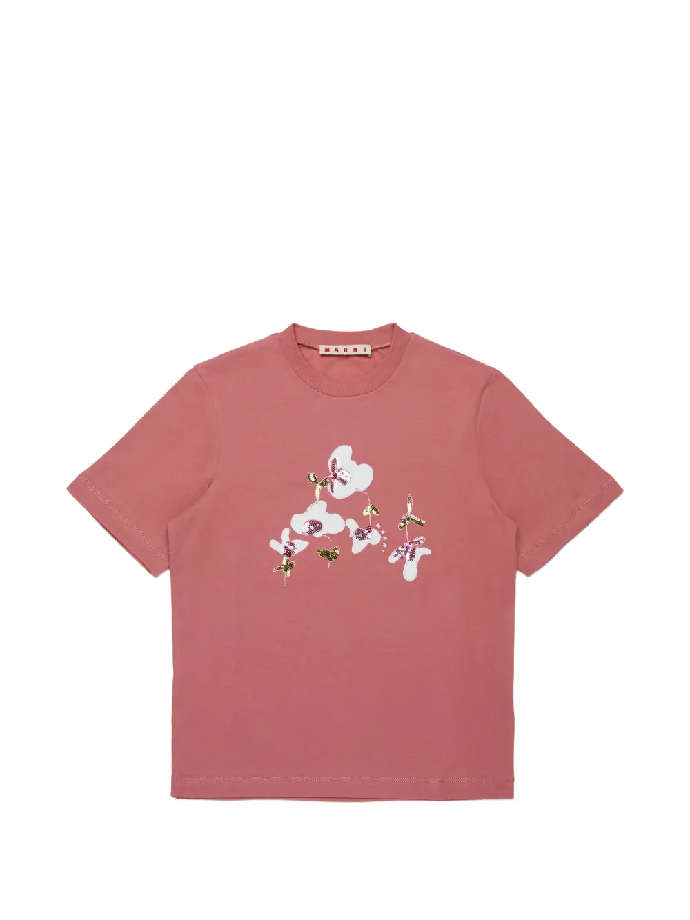 Marni Kids floral-print T-shirt - Rosa