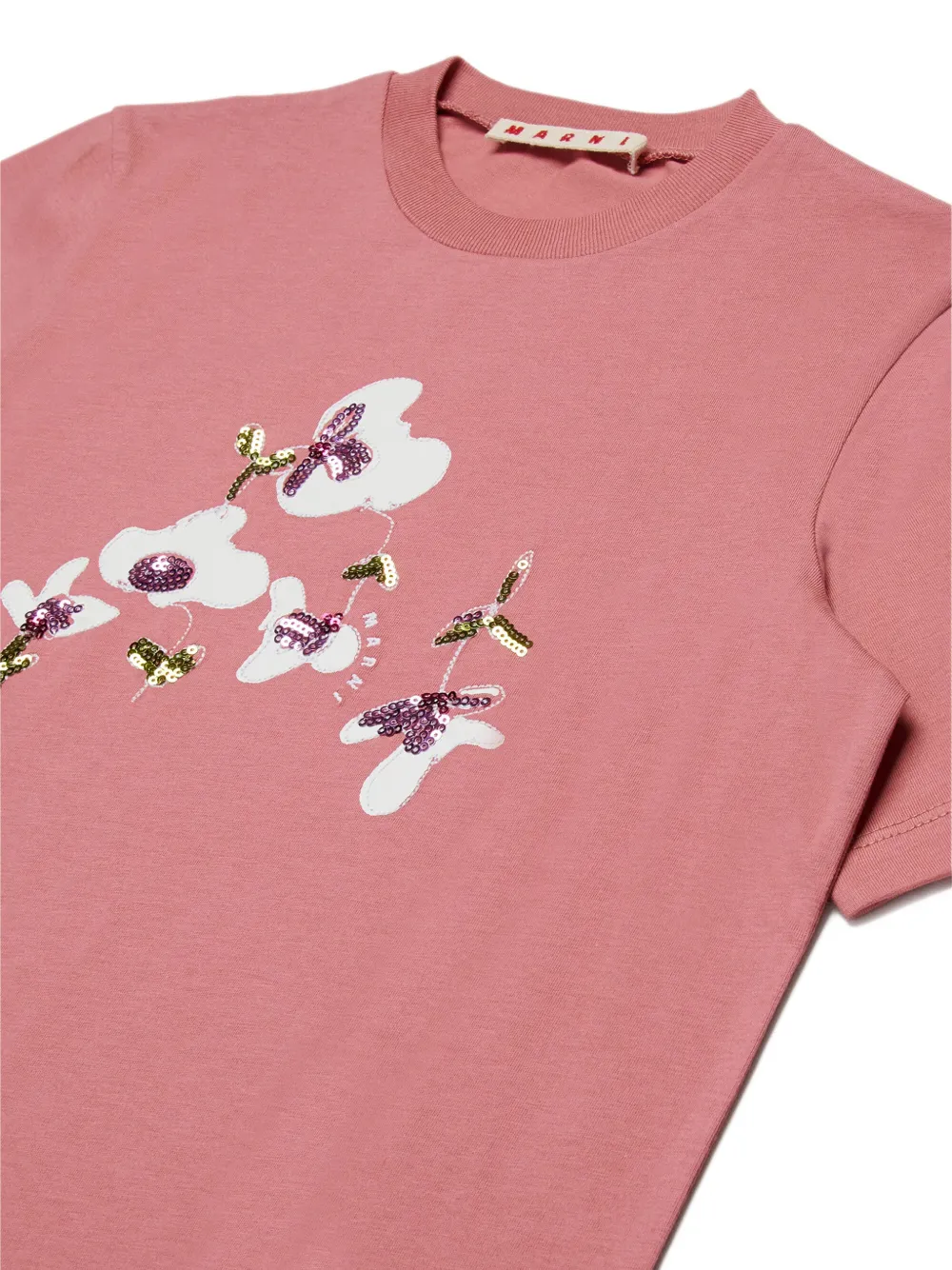 Marni Kids T-shirt met bloemenprint Roze