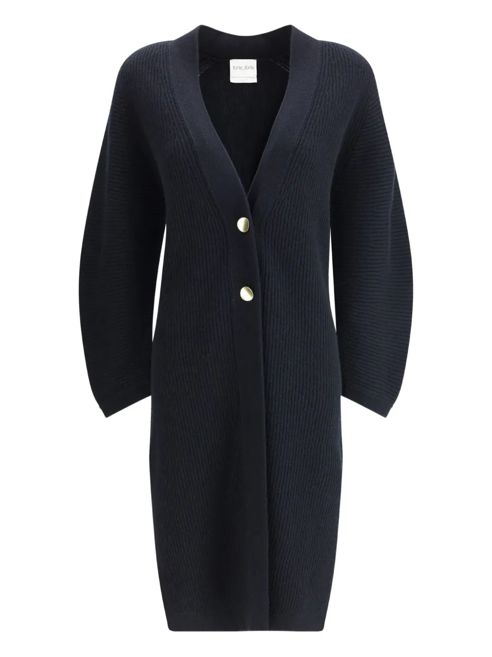 Forte Forte ribbed button-up cardi-coat | Blue | Image 1