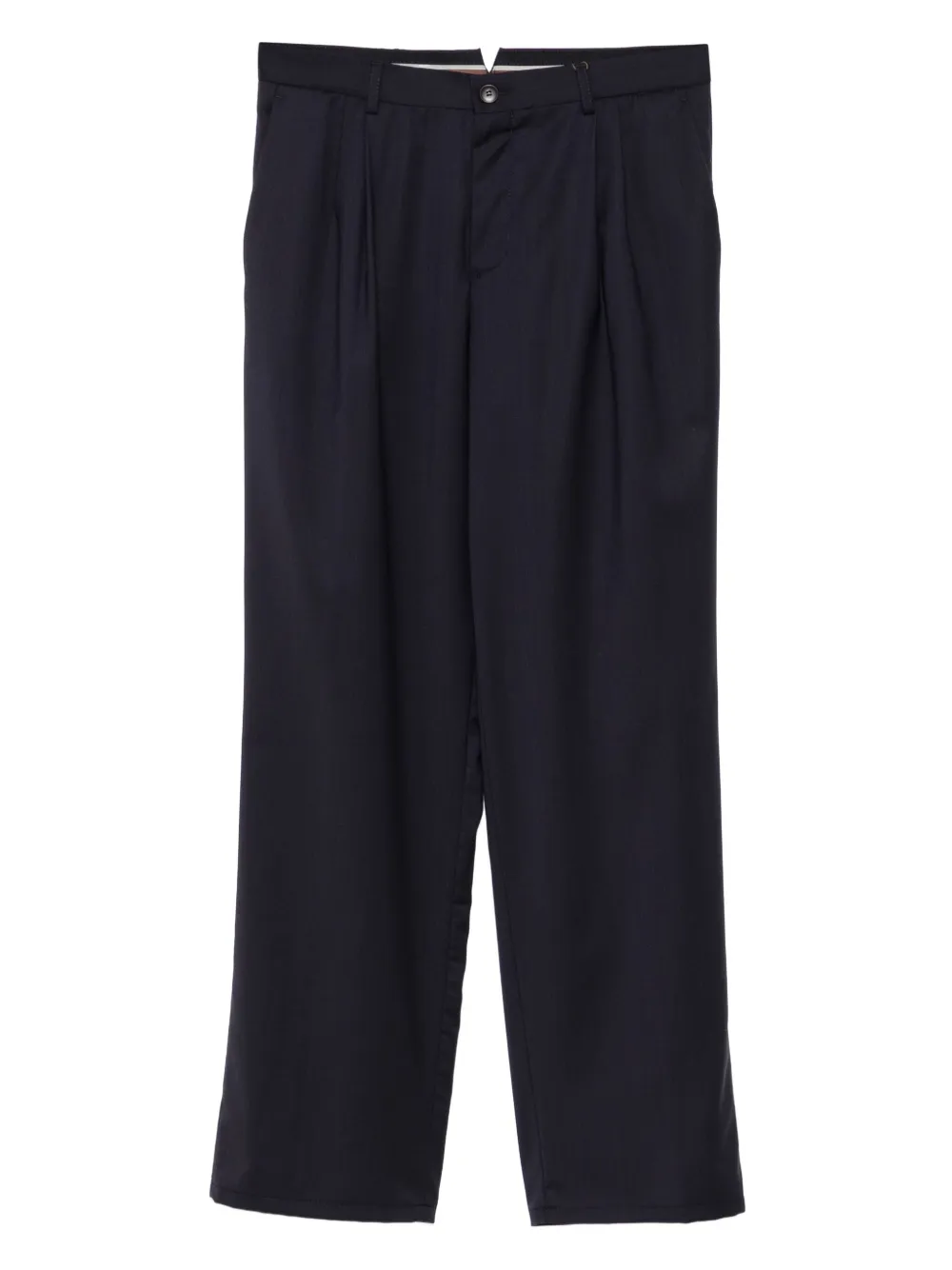 Canali Wollen plooibroek Blauw